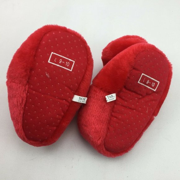 Sox Tab Elmo Slippers Socks Soft Shoes Sesame Street Red Kids L 9-10 - Picture 9 of 11